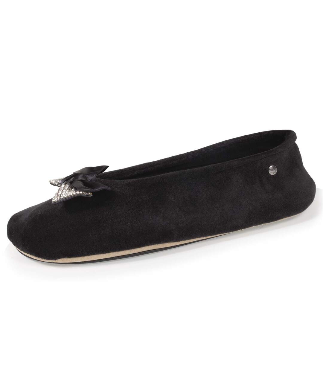 Isotoner Chaussons Ballerines femme nœud bijou-1