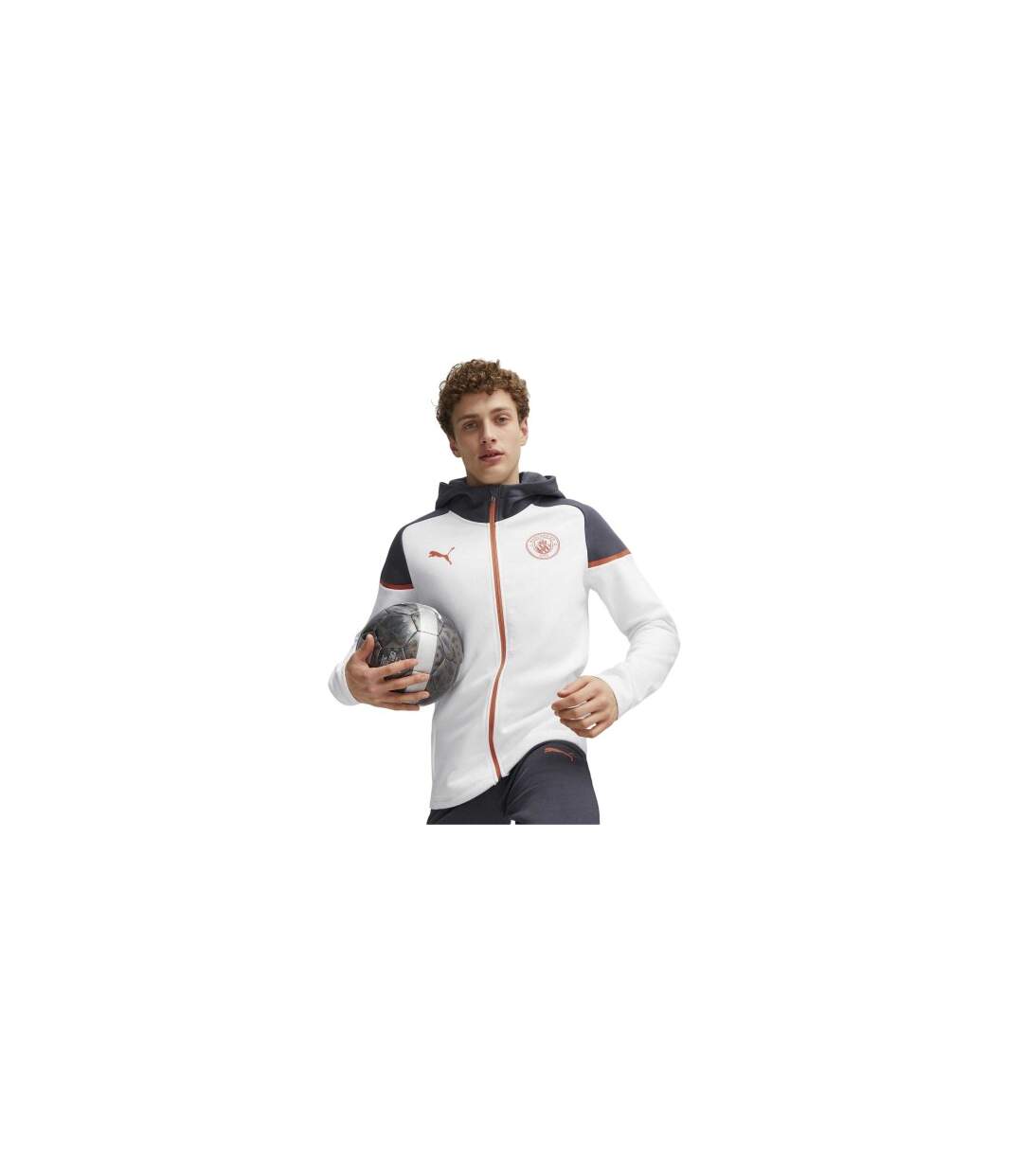 Mens Casuals Manchester City Fc Relaxed Fit Hoodie  White Puma-1