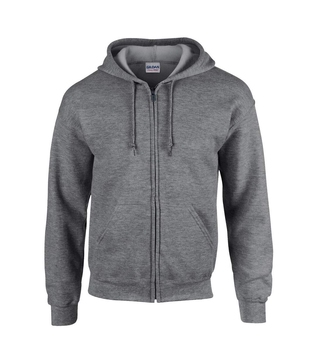 Mens Heavy Blend Full Zip Hoodie Graphite Heather Gildan-1