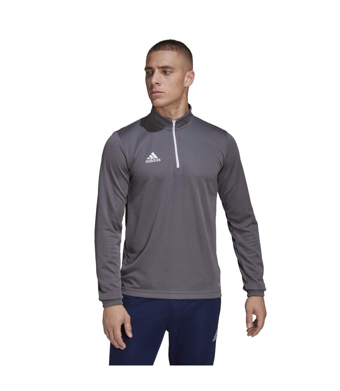 Mens Logo Polyester Track Top Grey Adidas-4