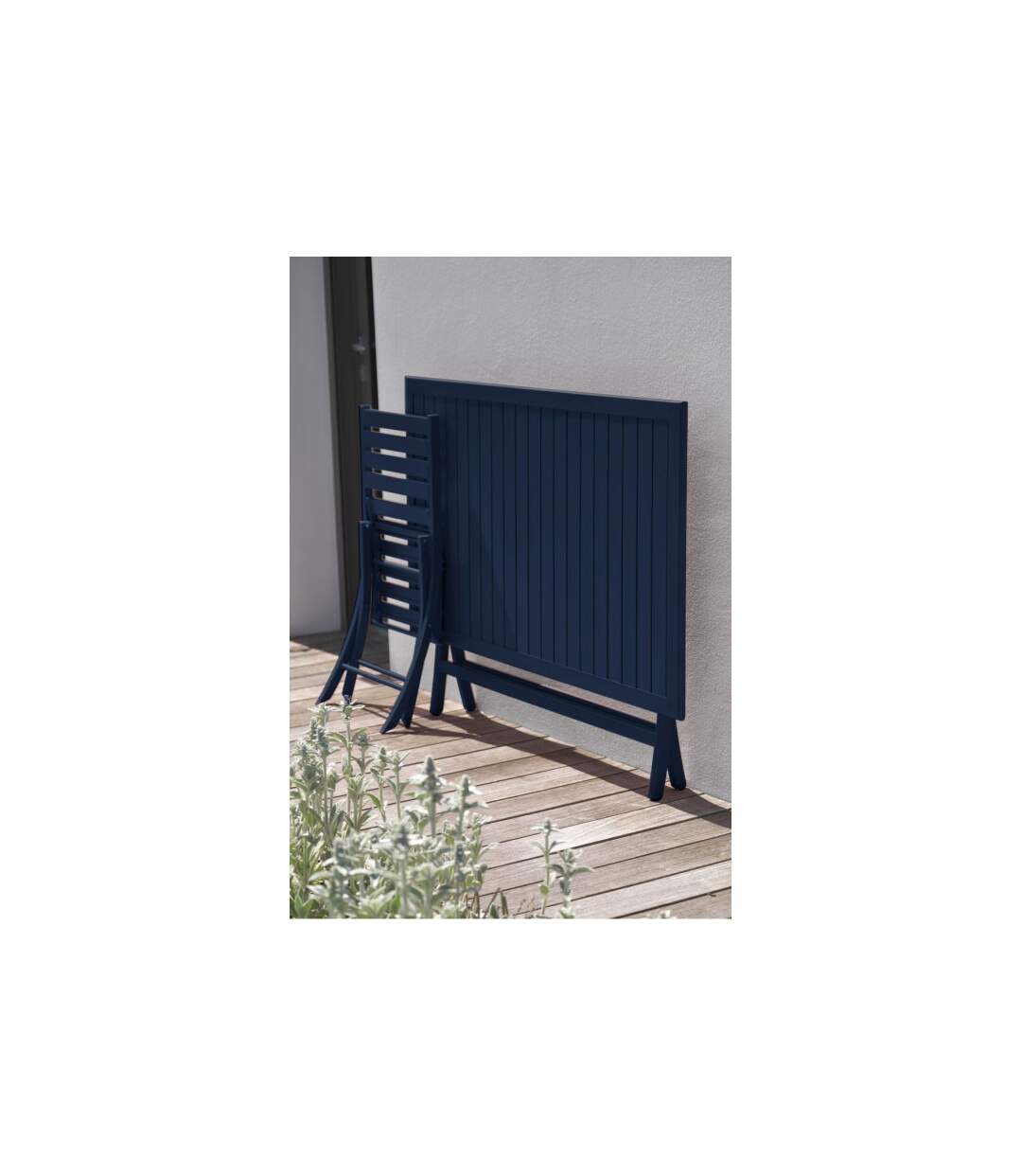 Table de Jardin Pliante Marius 140cm Bleu Marine-3