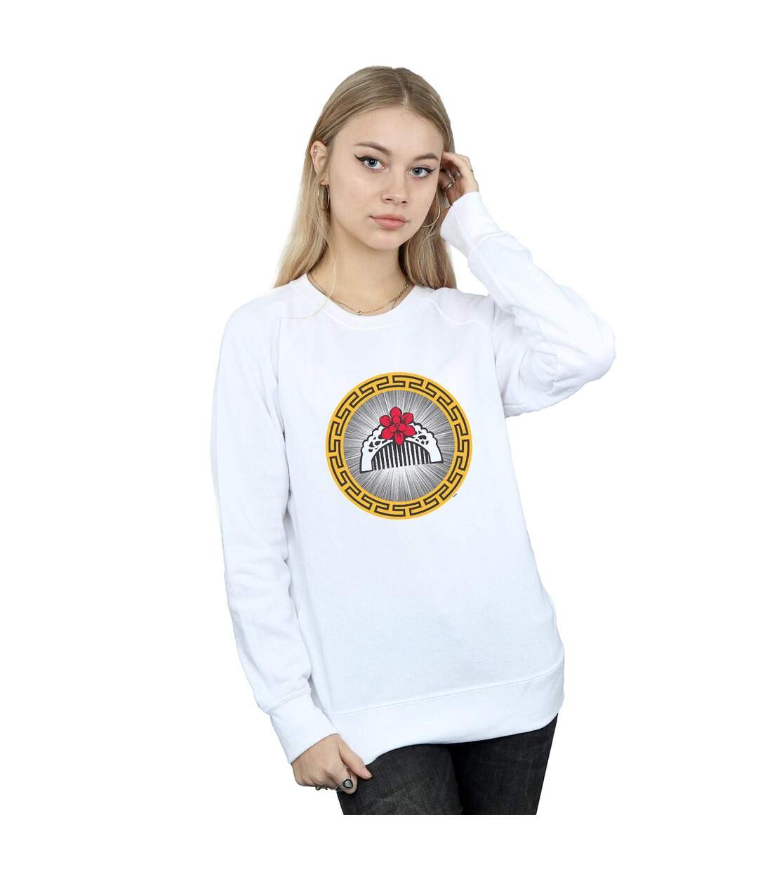 Disney Sweatshirt Femme/Ladies Mulan Movie Flower Comb (Blanc) - UTBI26641-2