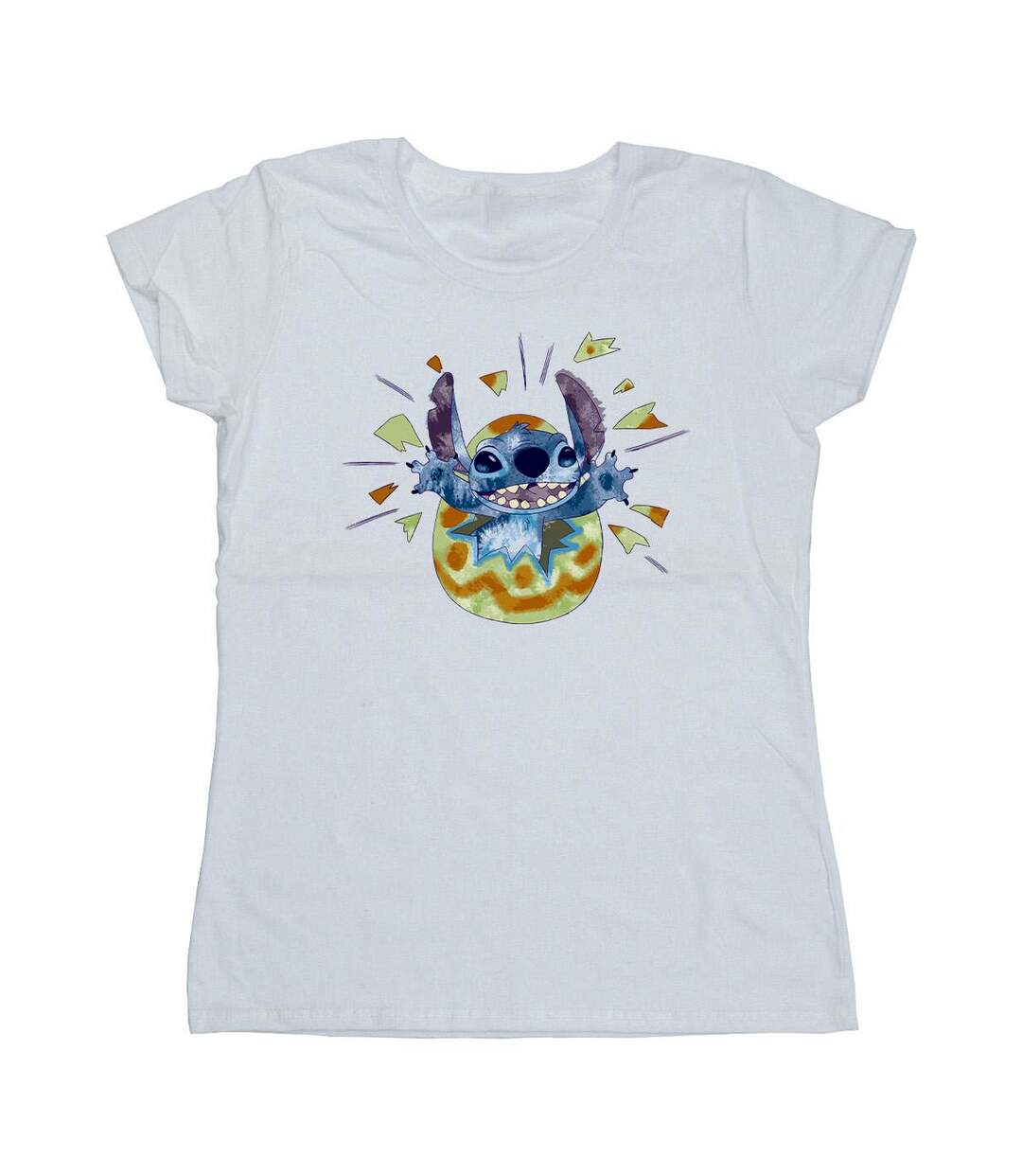 Disney T-shirt en coton Femme/Ladies Lilo & Stitch Cracking Egg (Blanc) - UTBI25924-1