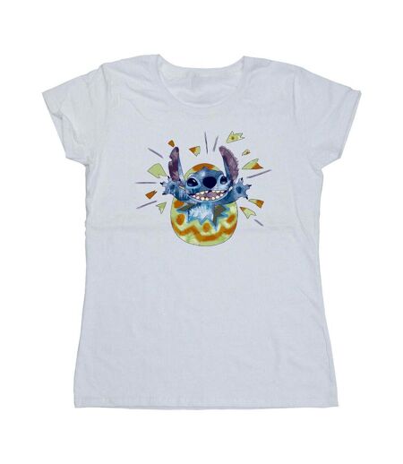 Disney T-shirt en coton Femme/Ladies Lilo & Stitch Cracking Egg (Blanc) - UTBI25924