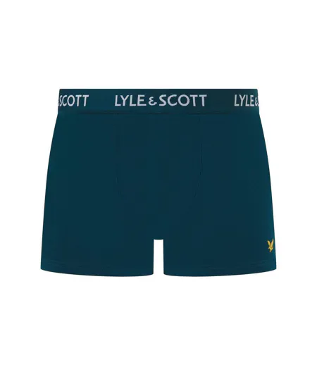 Pack Of 3  Mens Barclay Boxer Shorts  Black Green Light Blue Lyle & Scott