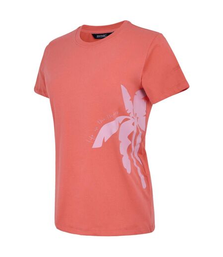 Womens/ladies filandra vx tropical t-shirt peach bloom Regatta