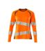 T-shirt Manches Longues Accelerate Safe Femme Orange Fluo Vert Kaki Foncé Mascot-1