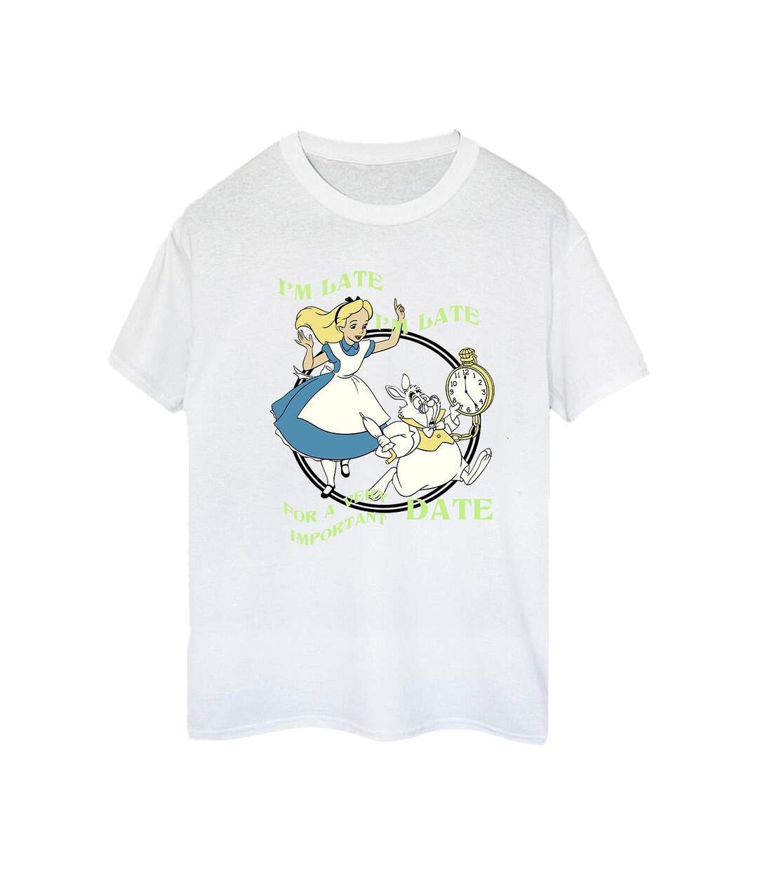 Disney - T-shirt ALICE IN WONDERLAND I'M LATE - Femme (Blanc) - UTBI8821-1
