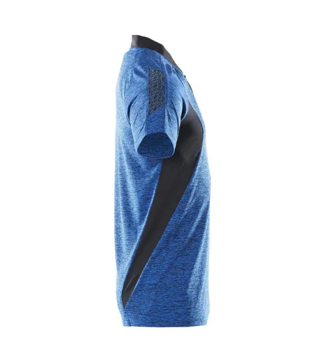 Mens Accelerate Polo Shirt Azure Blue Dark Navy Mascot