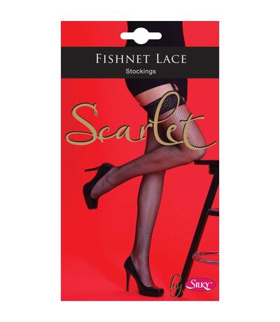 Silky Scarlet - Bas Résilles Pour Porte-Jarretelles (1 Paire) - Femme (Noir) - UTLW210