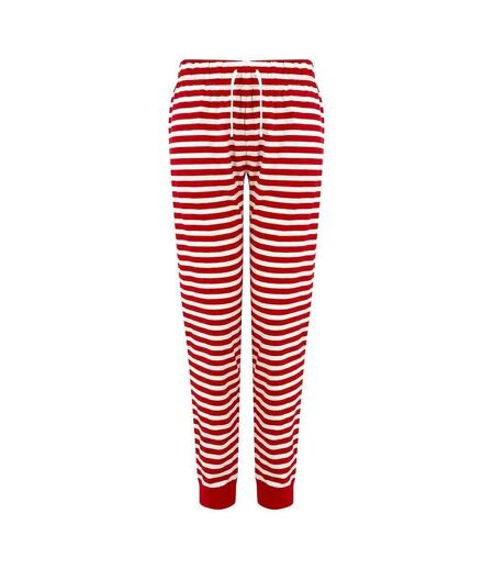 Pantalon de détente femme rouge / blanc Skinni Fit