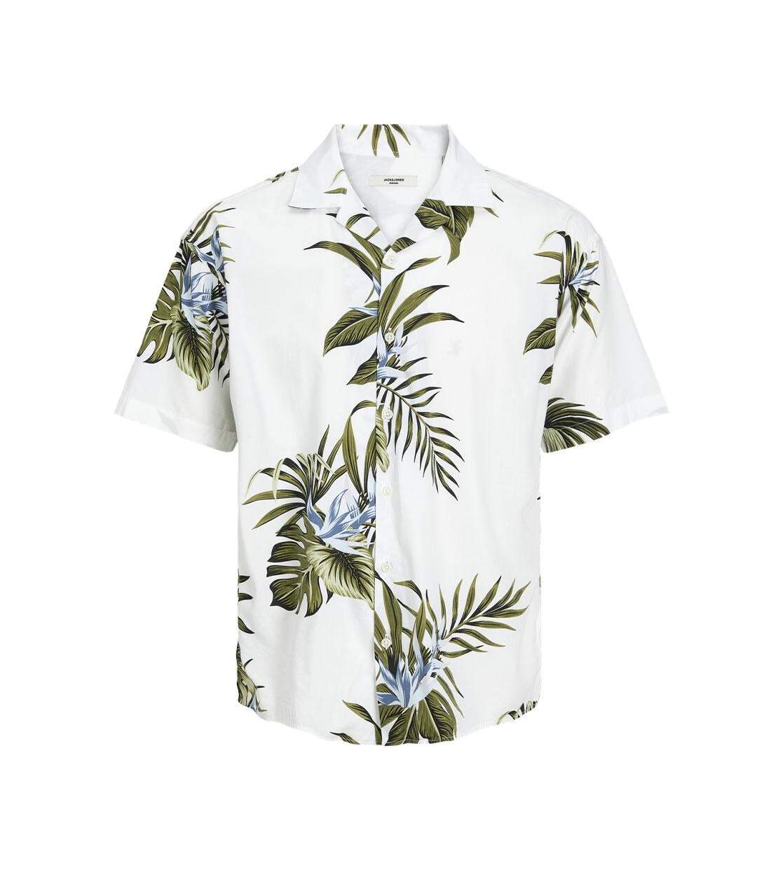 Chemise blanche/verte homme jack & jones bladrew - m-1