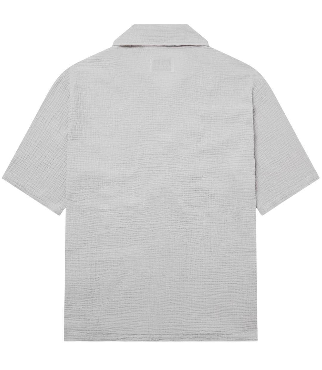 Mens Crinkled Relaxed Fit Holiday Shirt Light Grey Albam-3