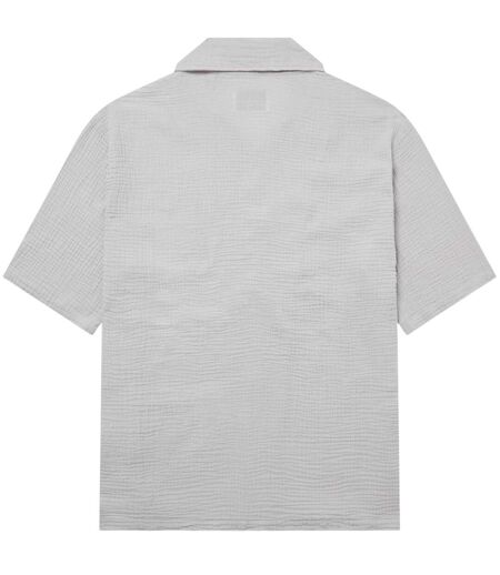 Mens Crinkled Relaxed Fit Holiday Shirt Light Grey Albam