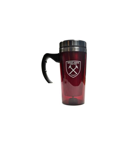 West Ham United FC Travel Mug (Maroon/Black) (One Size) - UTBS4137