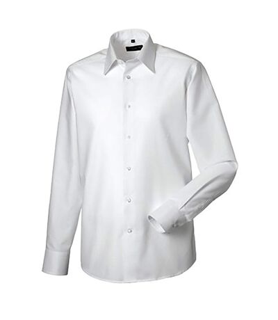 Russell Collection Mens Long Sleeve Easy Care Tailored Oxford Shirt (White) - UTBC1015