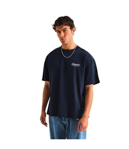 Mens Script Graphic Logo Slub Oversized T-shirt Navy Represent