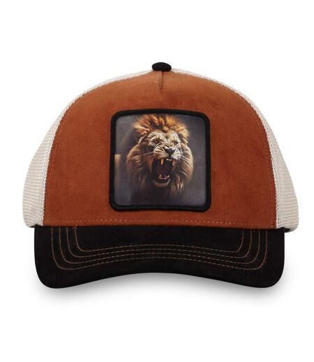 Casquette trucker avec filet bi-matière semi curved animal Lion Hatfield