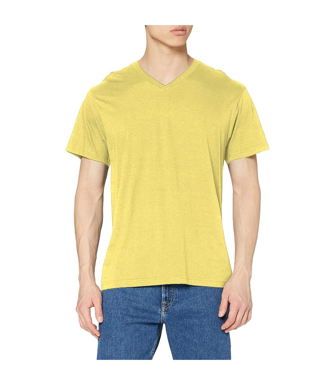 T-shirt col v homme jaune Stedman