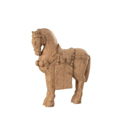 Paris Prix - Statuette Déco En Bois cheval 49cm Naturel