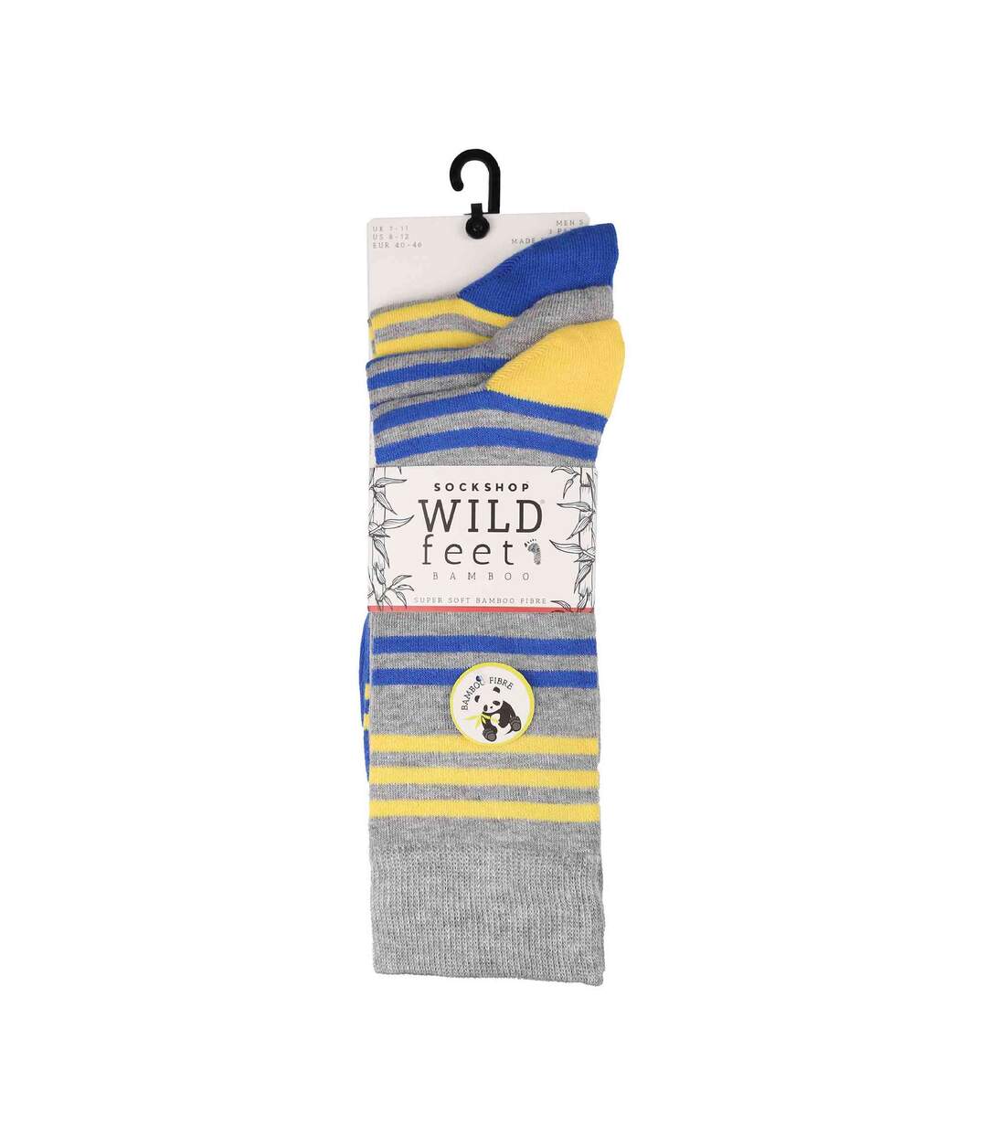 Wild Feet - 3 Paires Chaussettes Homme | Chaussettes Bambou Unies et Rayures-2