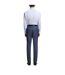 Mens Textured Check Spread Collar Shirt Light Blue Boss-3