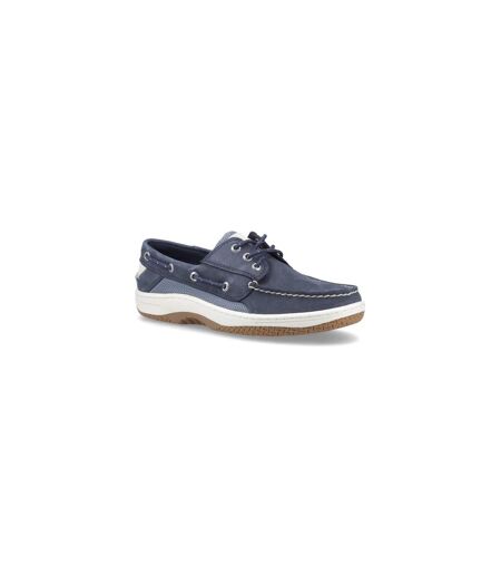 Mens billfish 3-eye leather boat shoes navy Sperry