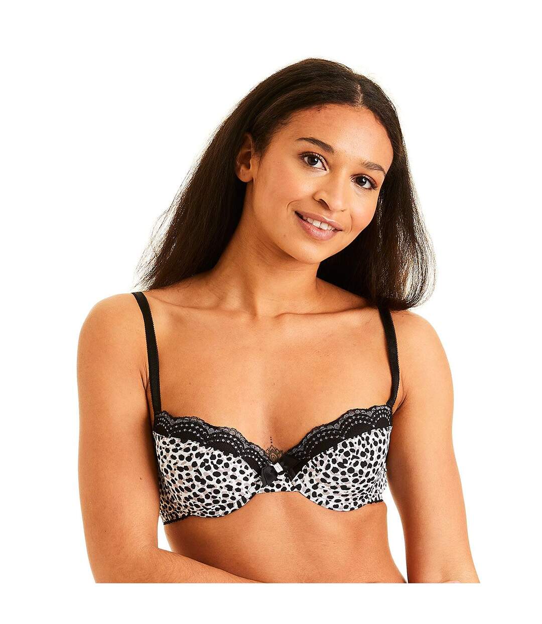 Soutien-gorge ampliforme coque moulée noir/ivoire Liberté-2