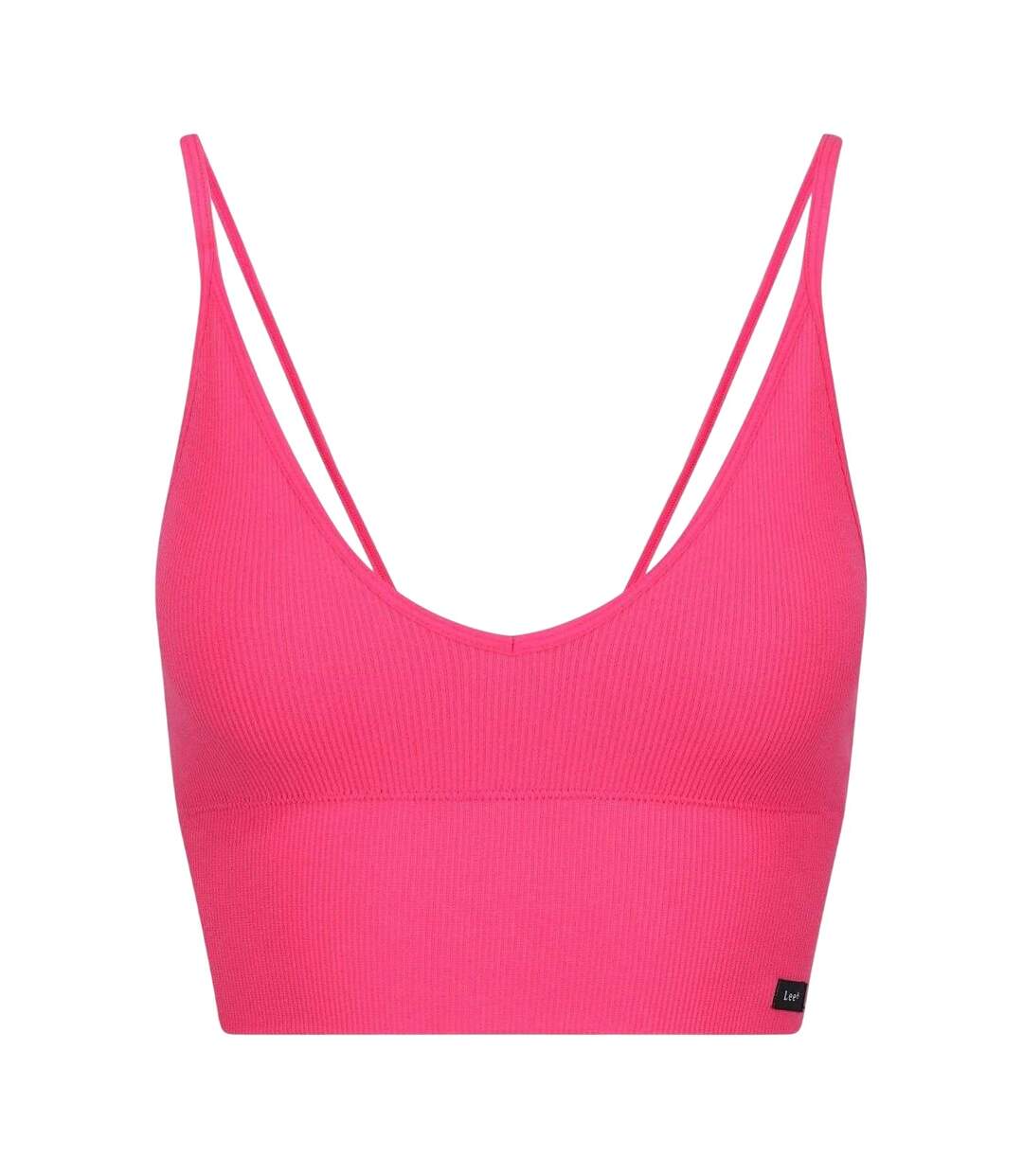 Womens/ladies Ribbed Slim Bra Bright Magenta Lee-1