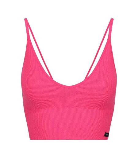Womens/ladies Ribbed Slim Bra Bright Magenta Lee