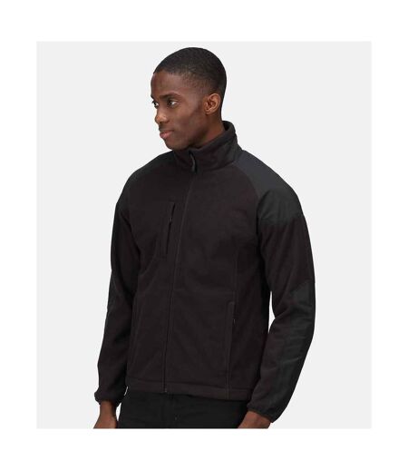 Regatta Mens Broadstone Showerproof Fleece Jacket (Black) - UTPC4684