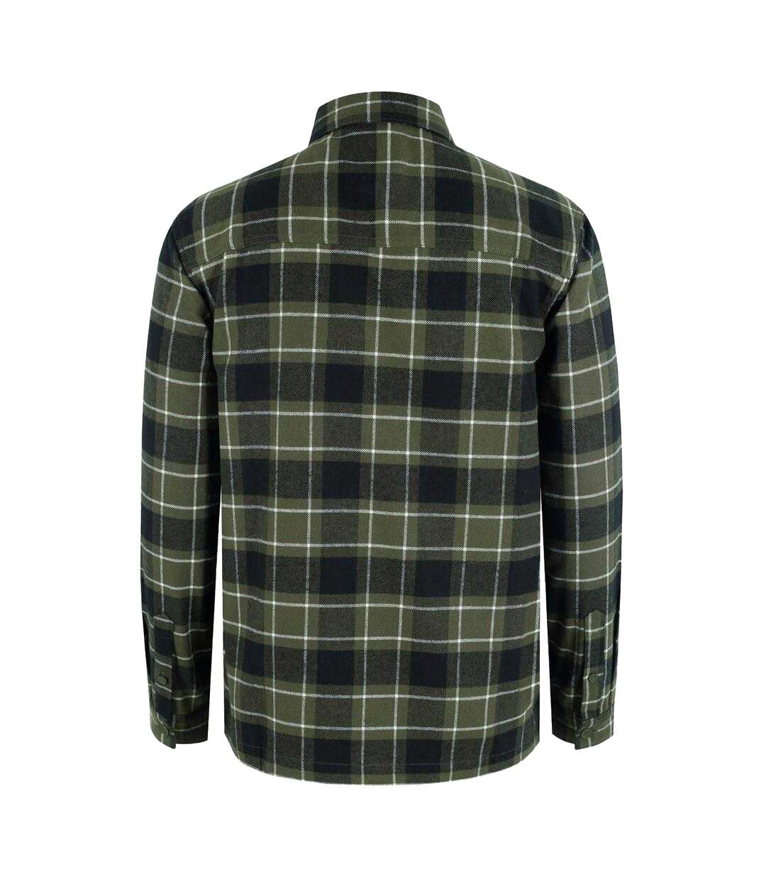 Mens Anthm Plaid Pocket Long-sleeved Shirt Army Khaki Firetrap-2