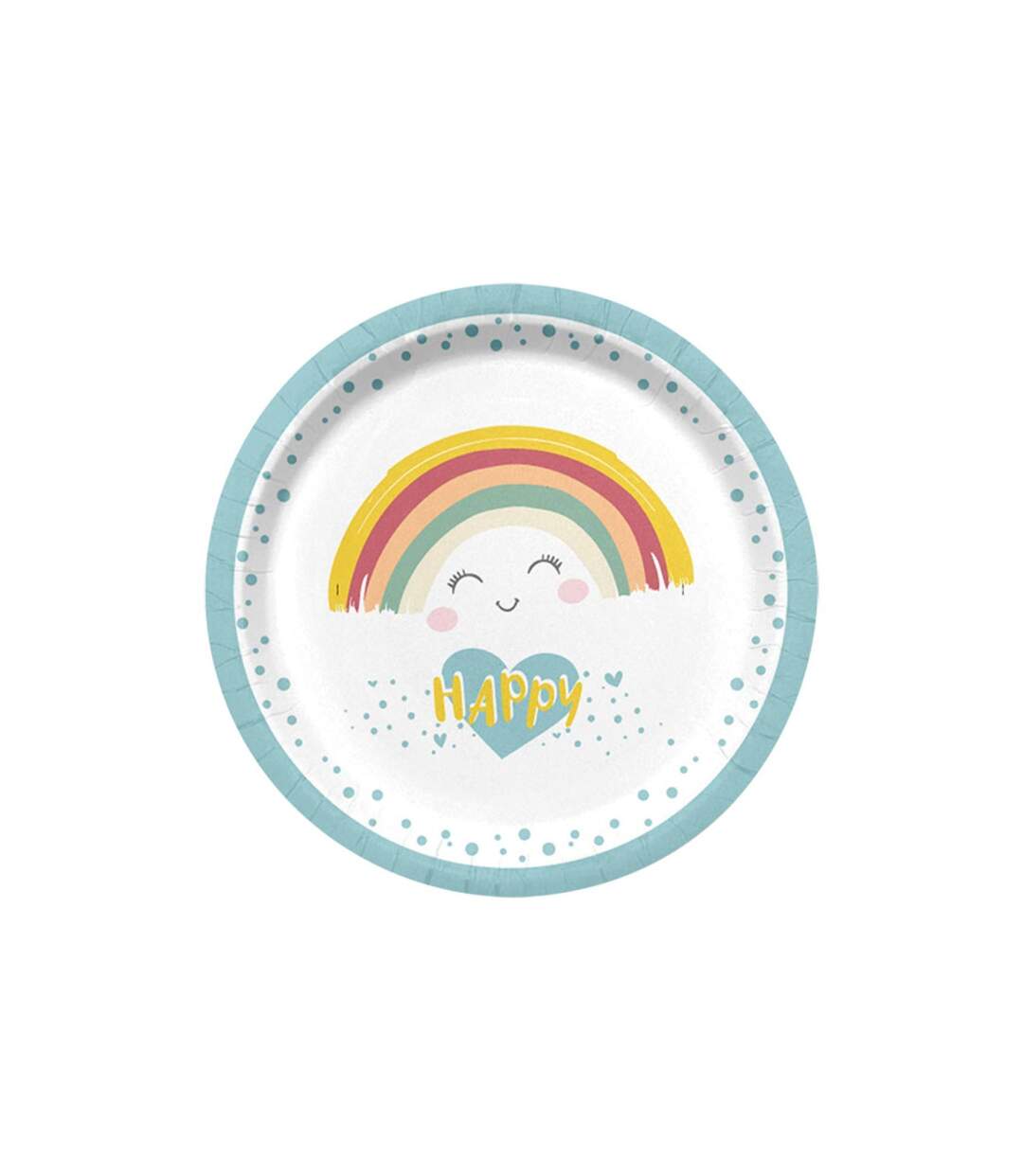 Lot de 6 Assiettes en Carton Nuage Rainbow 18cm Blanc-1