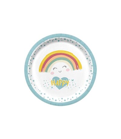 Lot de 6 Assiettes en Carton Nuage Rainbow 18cm Blanc