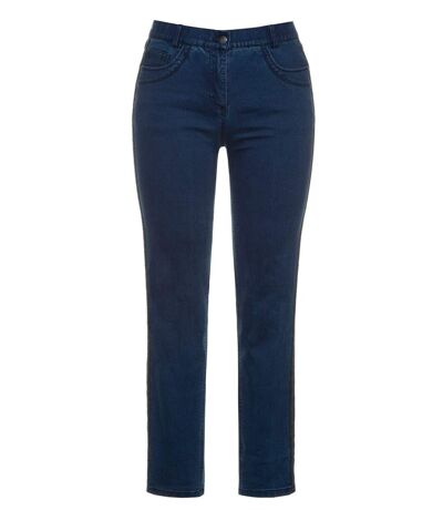ULLA POPKEN Jeans Sarah galon pailleté forme étroite 5 poches blue denim