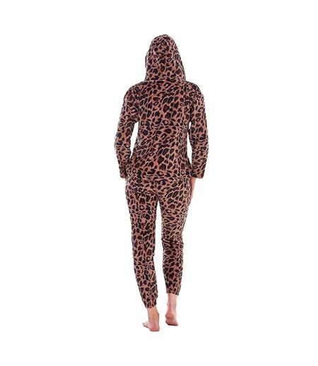 Ensemble De Pyjama Long Motif/style Imprimé Léopard Femme Marron Keanu