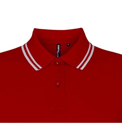 Asquith & Fox Mens Classic Fit Tipped Polo Shirt (Red/ White) - UTRW4809