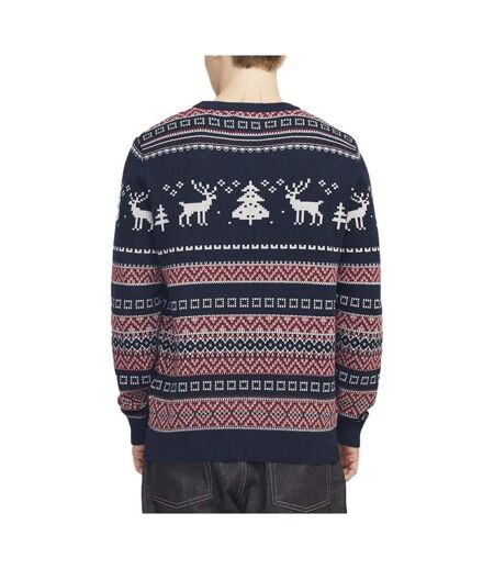 Pull de noël marine homme jack & jones jjxmas snowball knit