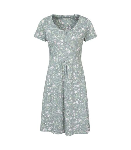 Womens/ladies essentials lora floral skater dress pale green Mountain Warehouse