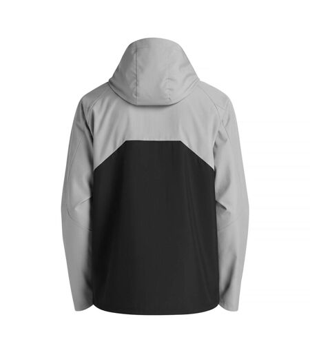 Mens Two Tone Woven Hooded Jacket Grey Black New Balance