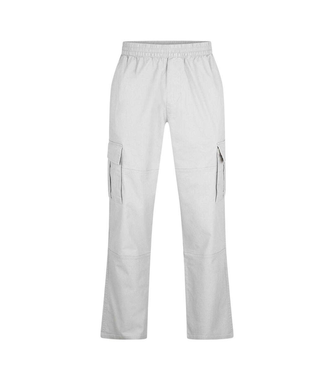 Mens Elasticated Waist Cargo Trousers Stone Represent-1