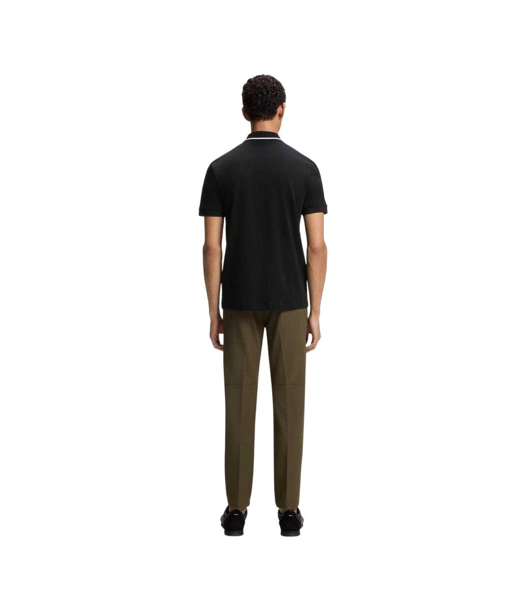 Mens Join Paddy Embroidered Logo Regular Polo Shirt Black Boss-3