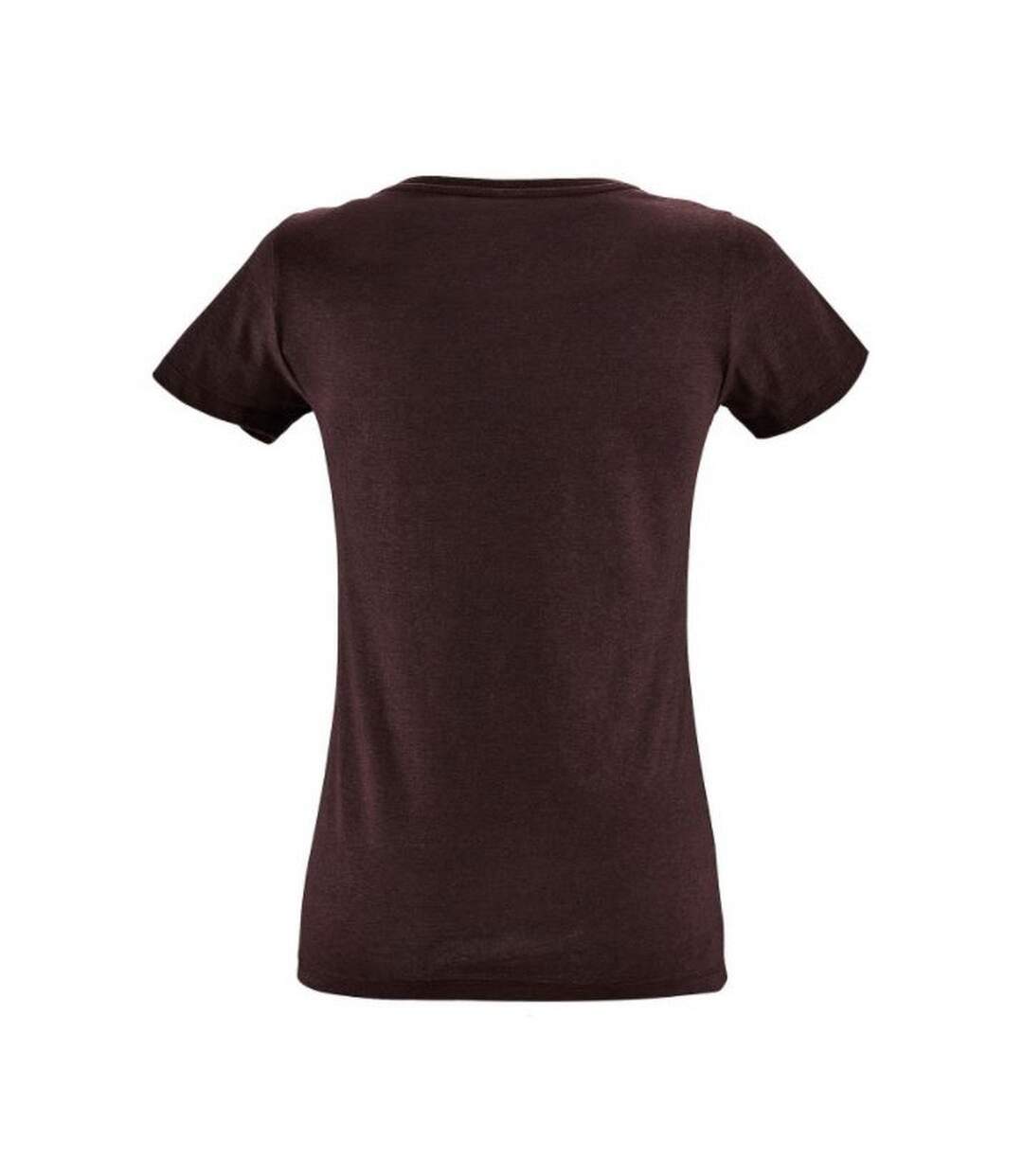 T-shirt regent femme bordeaux chiné SOLS-2