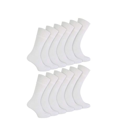IOMI - 12 Paires Homme Chaussettes Diabétiques Larges Bambou Non Comprimantes