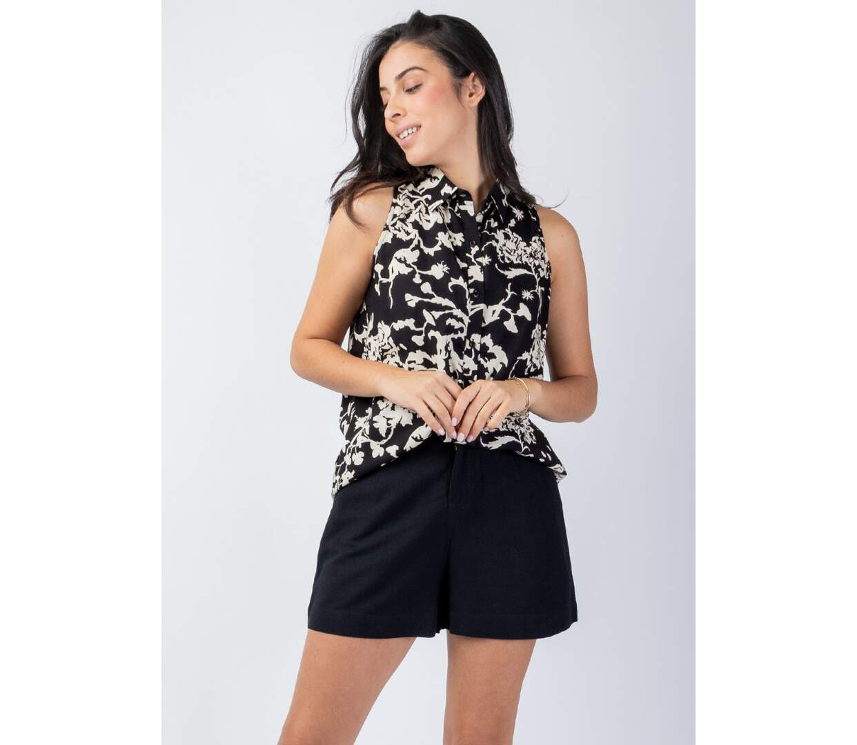Top sans manches ANDREE style chemisier Coton Du Monde-2