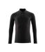 Mens Crossover Long-sleeved Polo Shirt Deep Black Mascot-1
