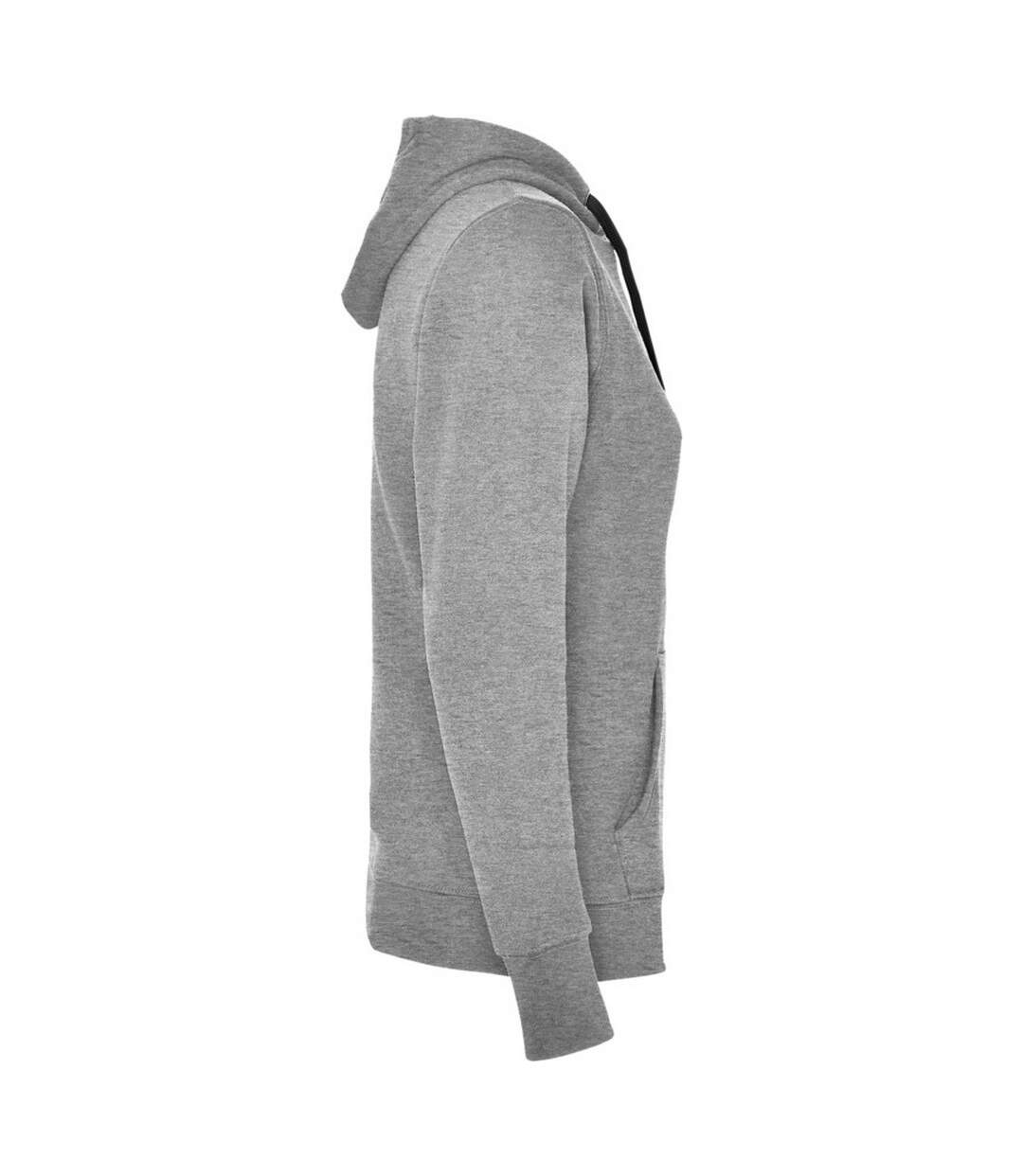 Sweat à capuche urban femme gris chiné / noir Roly