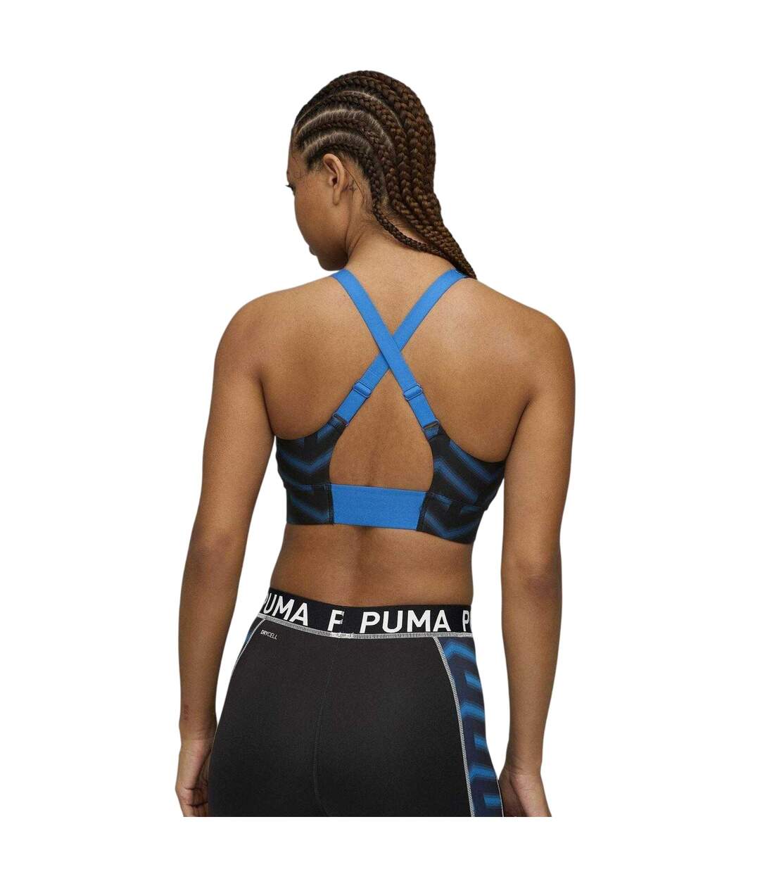Womens/ladies Individualblaze Eversculpt Sports Bra Black Blue Puma-4