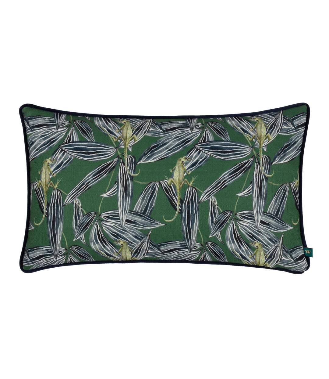 Ebon wilds nkiru piped cushion cover 30cm x 50cm green Wylder