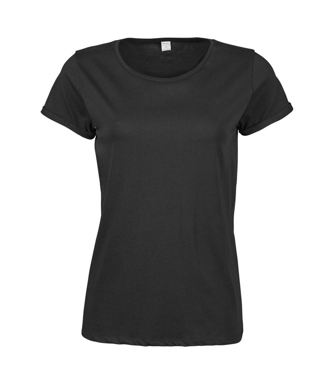 T-shirt manches courtes Femme - manches enroulées - 5063 - noir